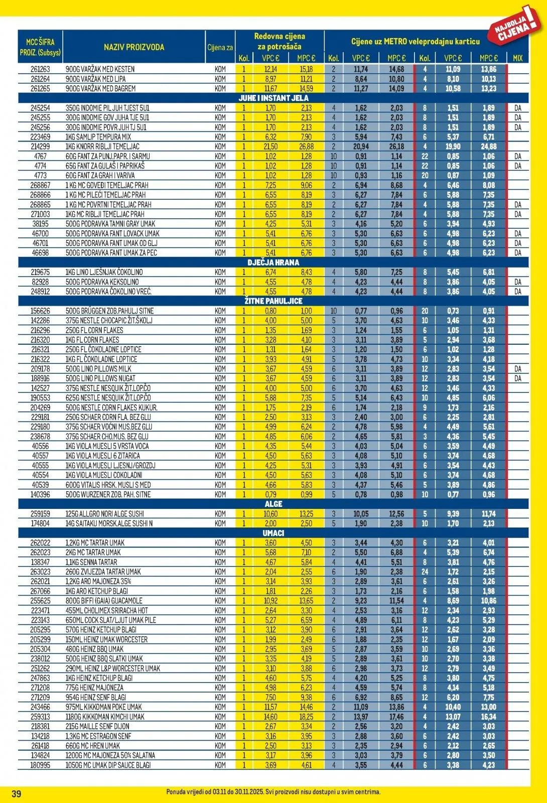 Katalog Metro katalog do 30.11.2025 od 6. studenoga do 30. studenoga 2025. - Pregled Stranica 39