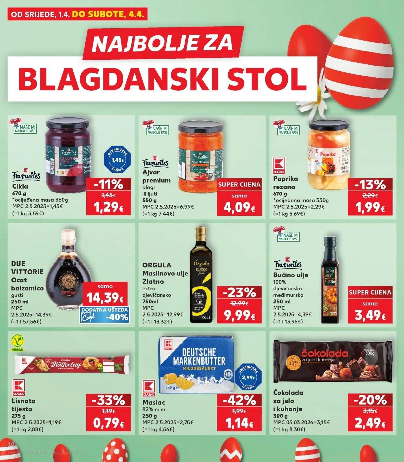 Katalog Kaufland katalog do 07.04.2026 od 1. travnja do 7. travnja 2026. - Pregled Stranica 14