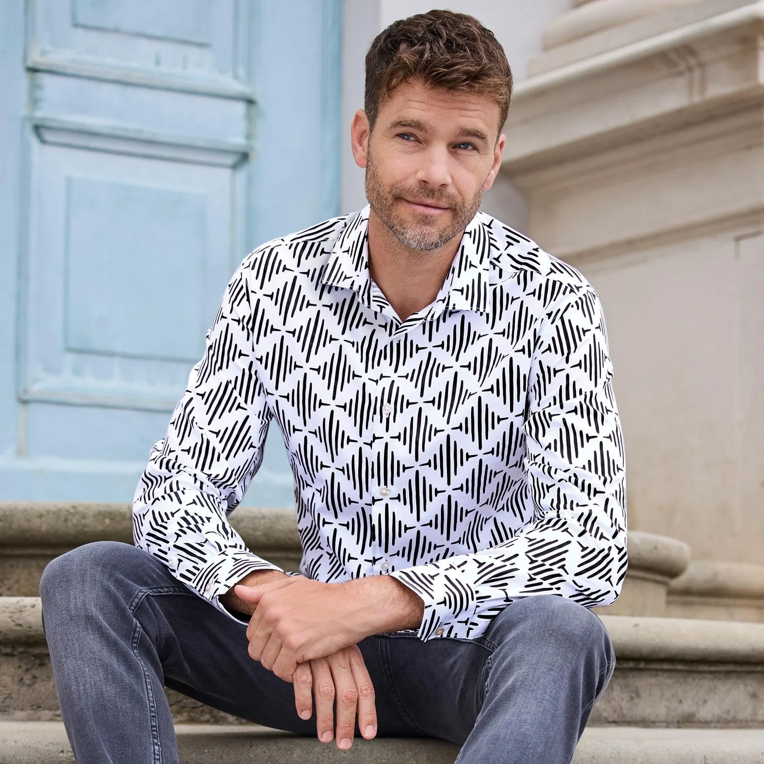 Herren-Hemd mit Satin-Effekt