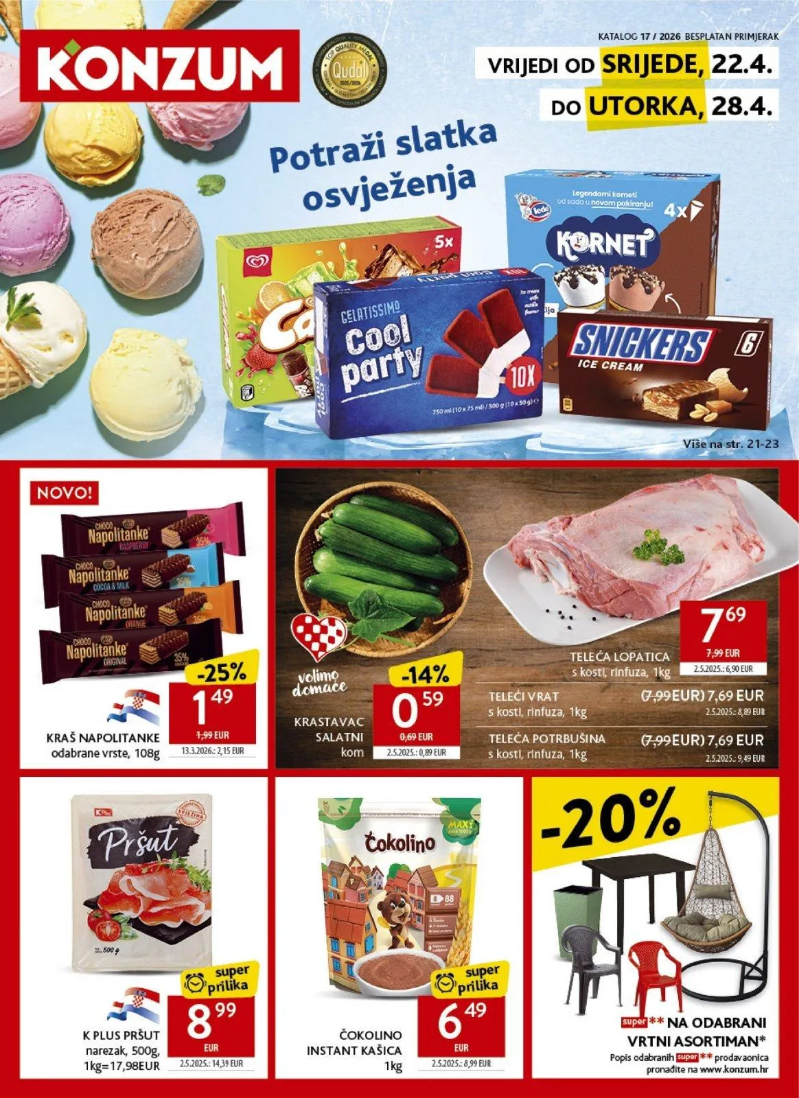 Katalog Konzum katalog do 28.04.2026 od 22. travnja do 28. travnja 2026. - Pregled Stranica 1