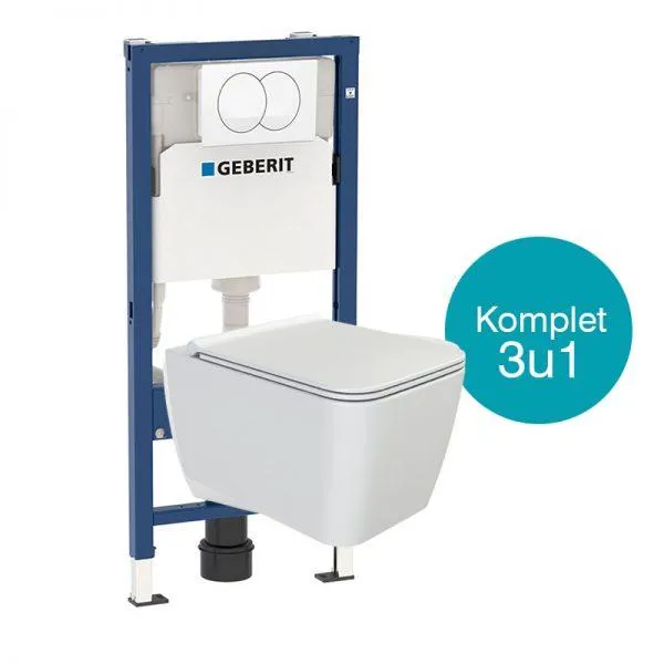 Ugradbeni komplet toalet Geberit Duofix Basic sa visećom WC školjkom Hera rimless