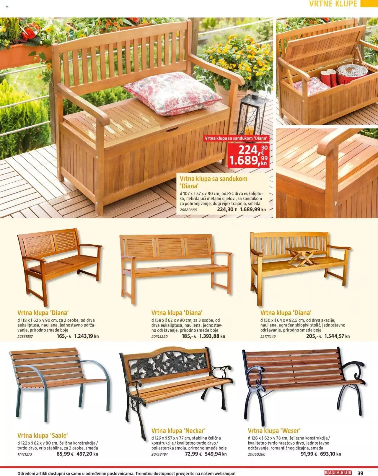 Katalog Vrtni namještaj Bauhaus od 24. ožujka do 31. srpnja 2023. - Pregled Stranica 39