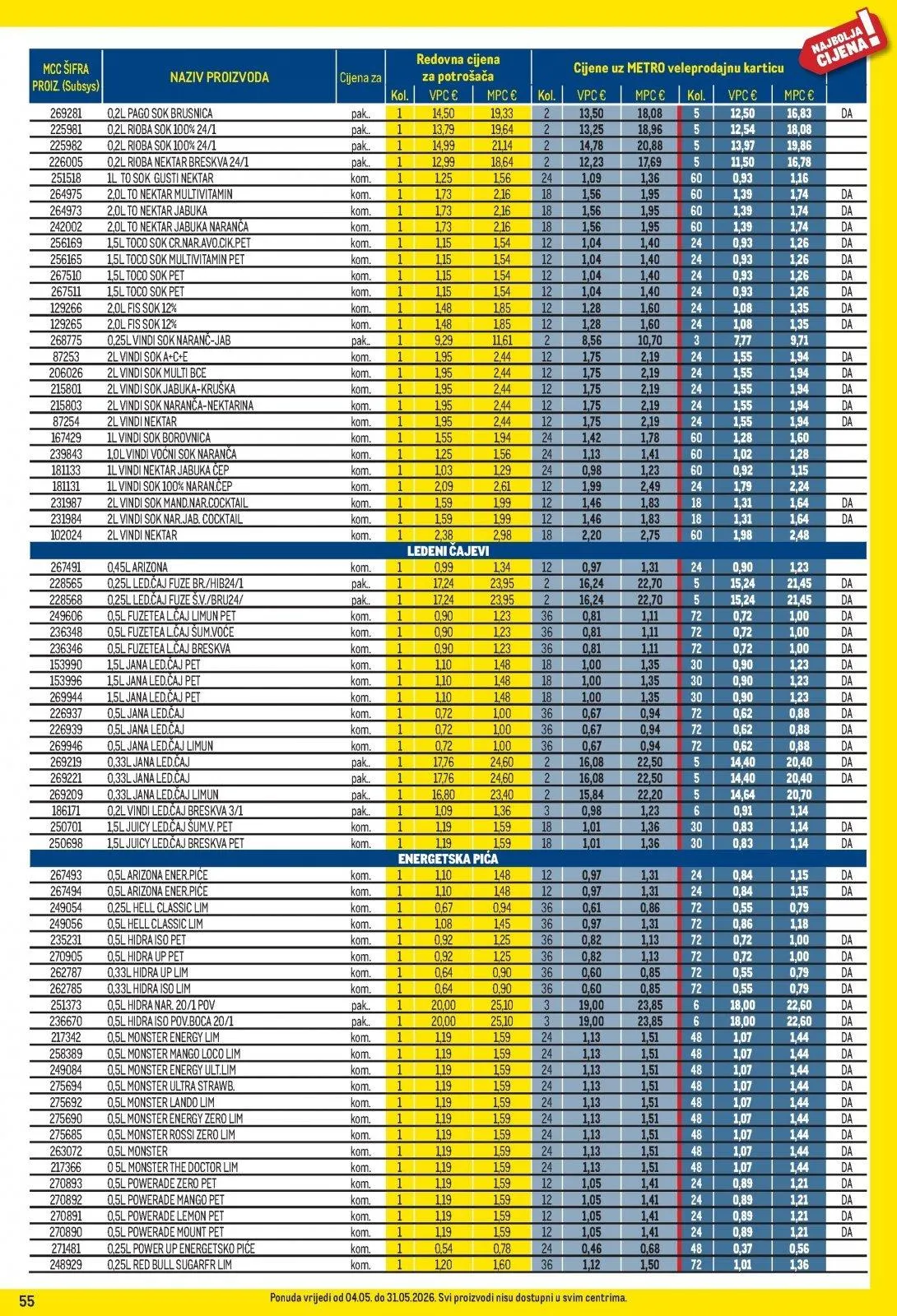Katalog Metro katalog do 01.06.2026 od 8. svibnja do 1. lipnja 2026. - Pregled Stranica 55