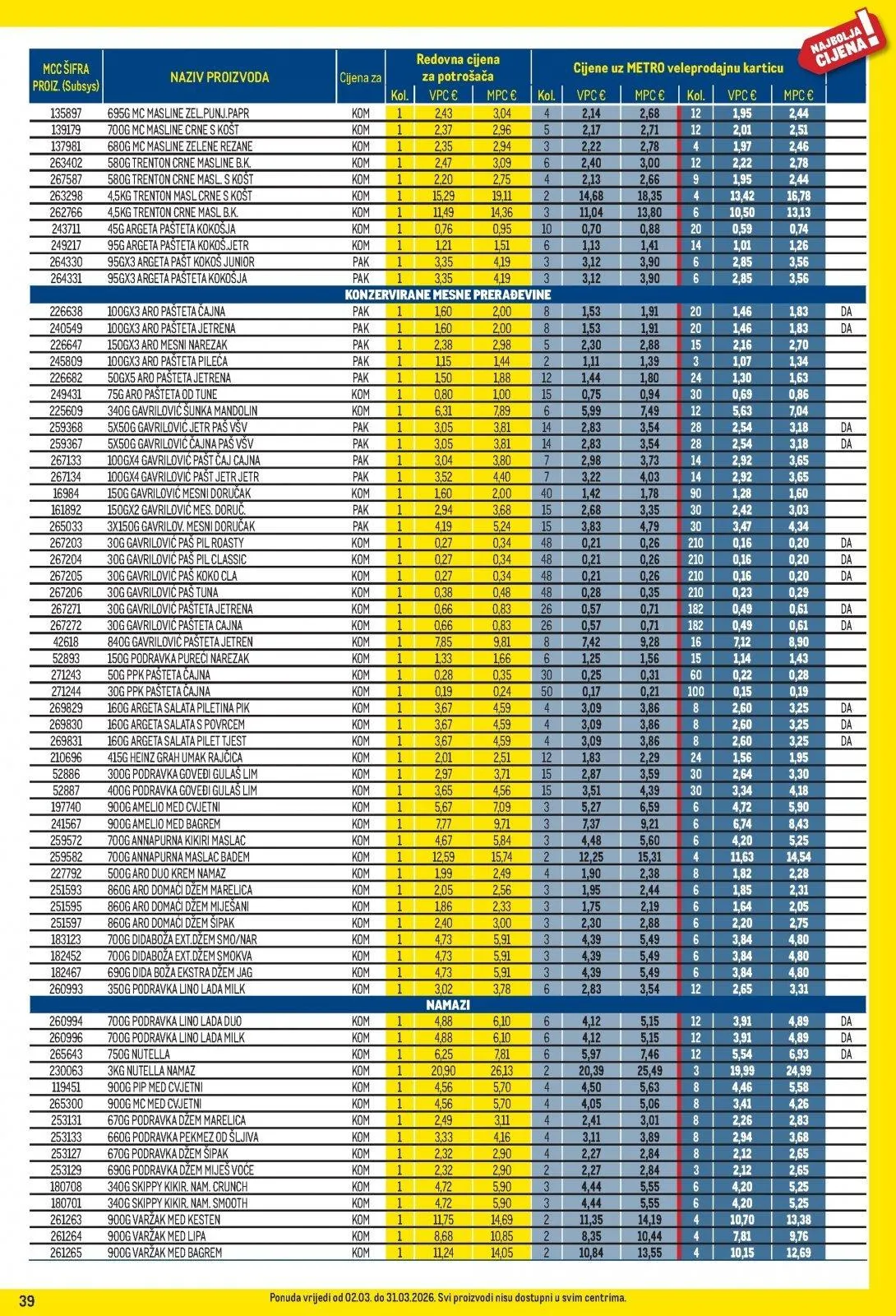 Katalog Metro katalog do 31.03.2026 od 5. ožujka do 31. ožujka 2026. - Pregled Stranica 39