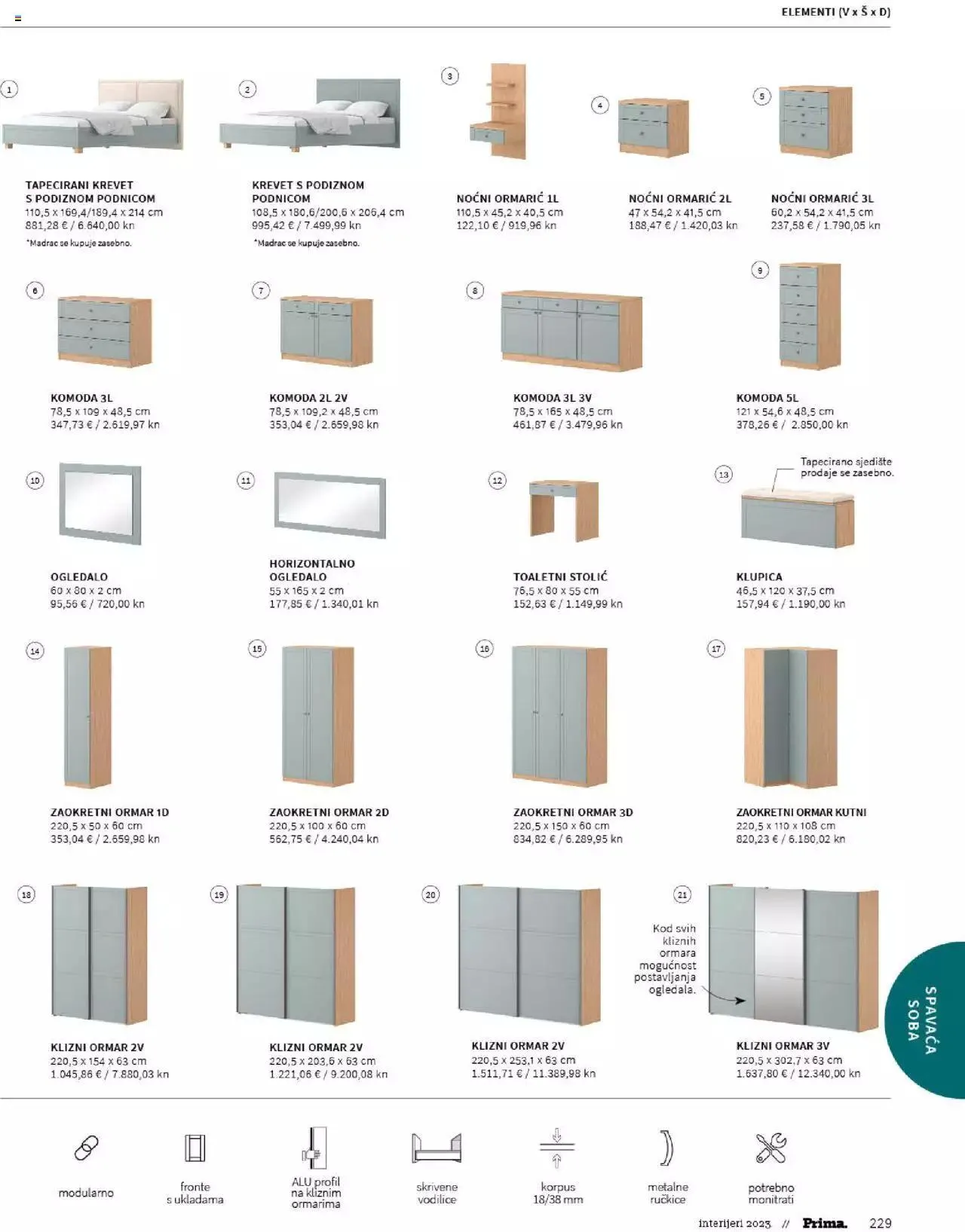 Katalog Katalog interijeri 2023 Prima od 20. veljače do 31. prosinca 2023. - Pregled Stranica 231
