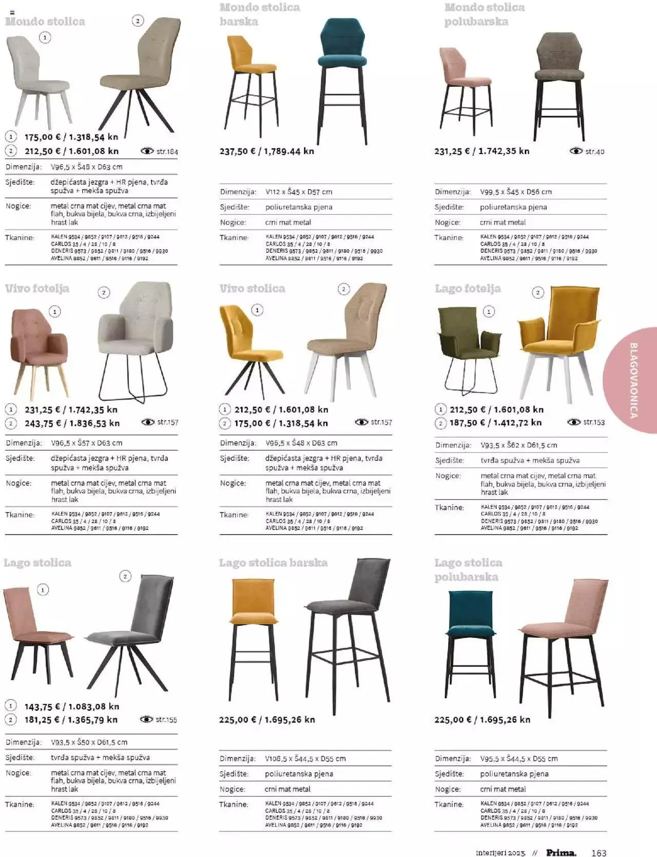 Katalog Katalog interijeri 2023 Prima od 20. veljače do 31. prosinca 2023. - Pregled Stranica 165