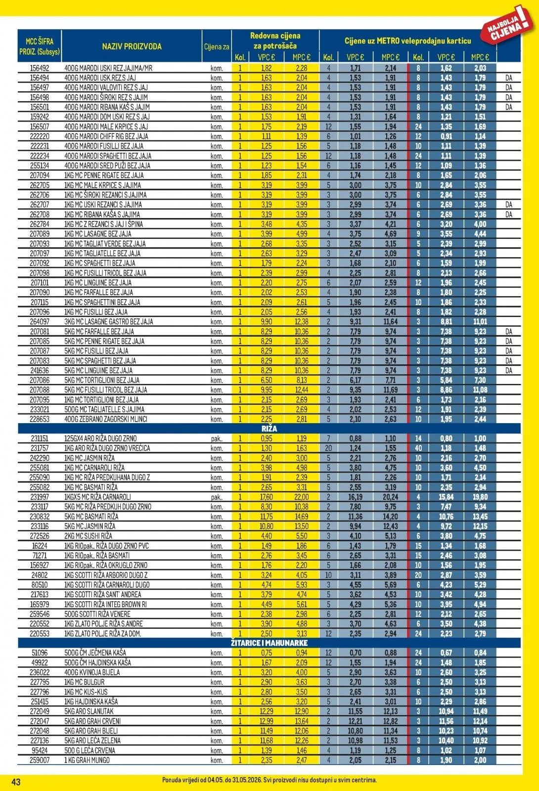 Katalog Metro katalog do 01.06.2026 od 8. svibnja do 1. lipnja 2026. - Pregled Stranica 43