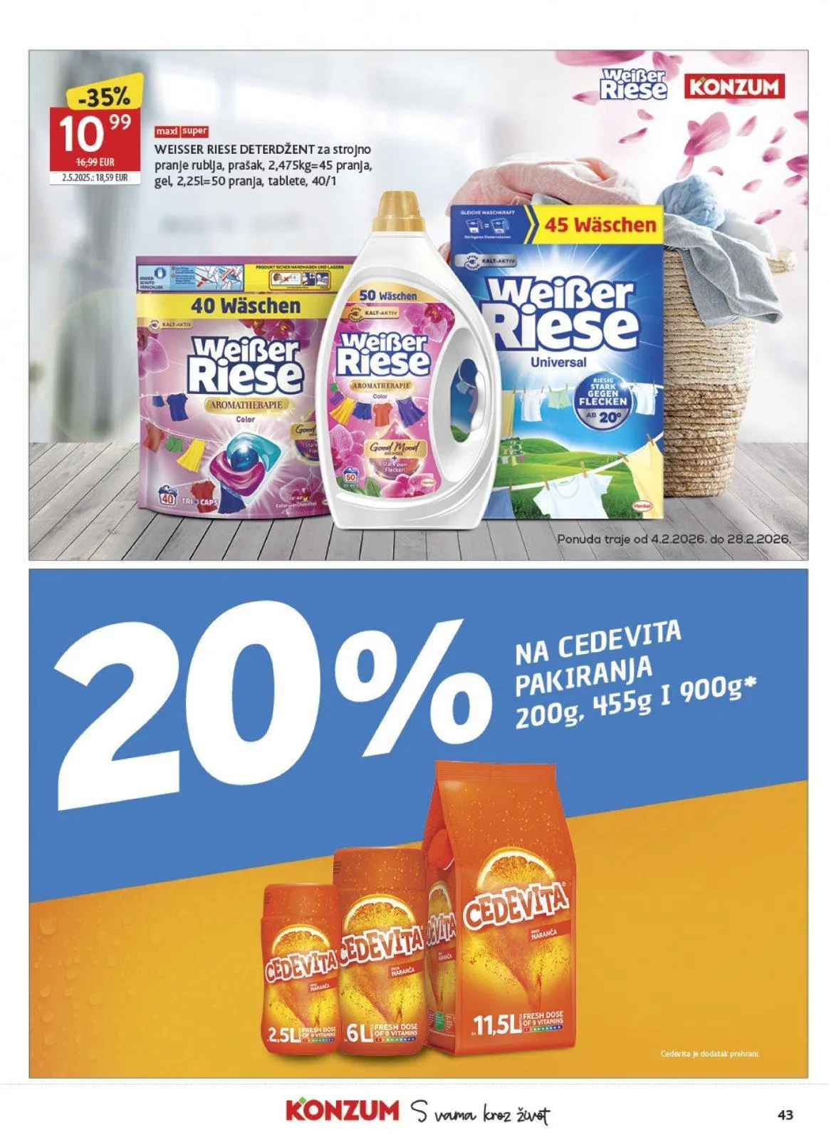 Katalog Konzum katalog do 10.02.2026 od 4. veljače do 10. veljače 2026. - Pregled Stranica 43