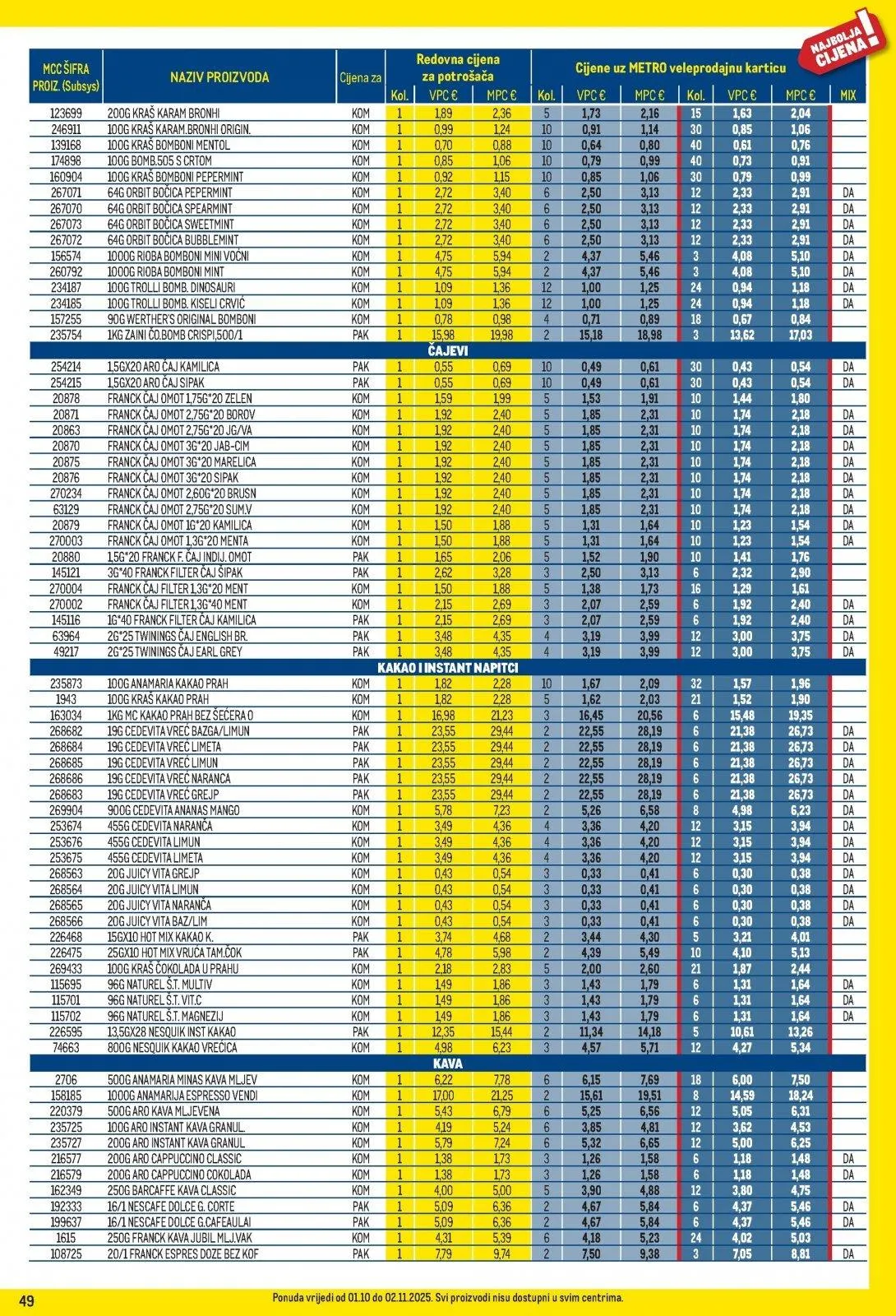 Katalog Metro katalog do 02.11.2025 od 28. listopada do 2. studenoga 2025. - Pregled Stranica 49