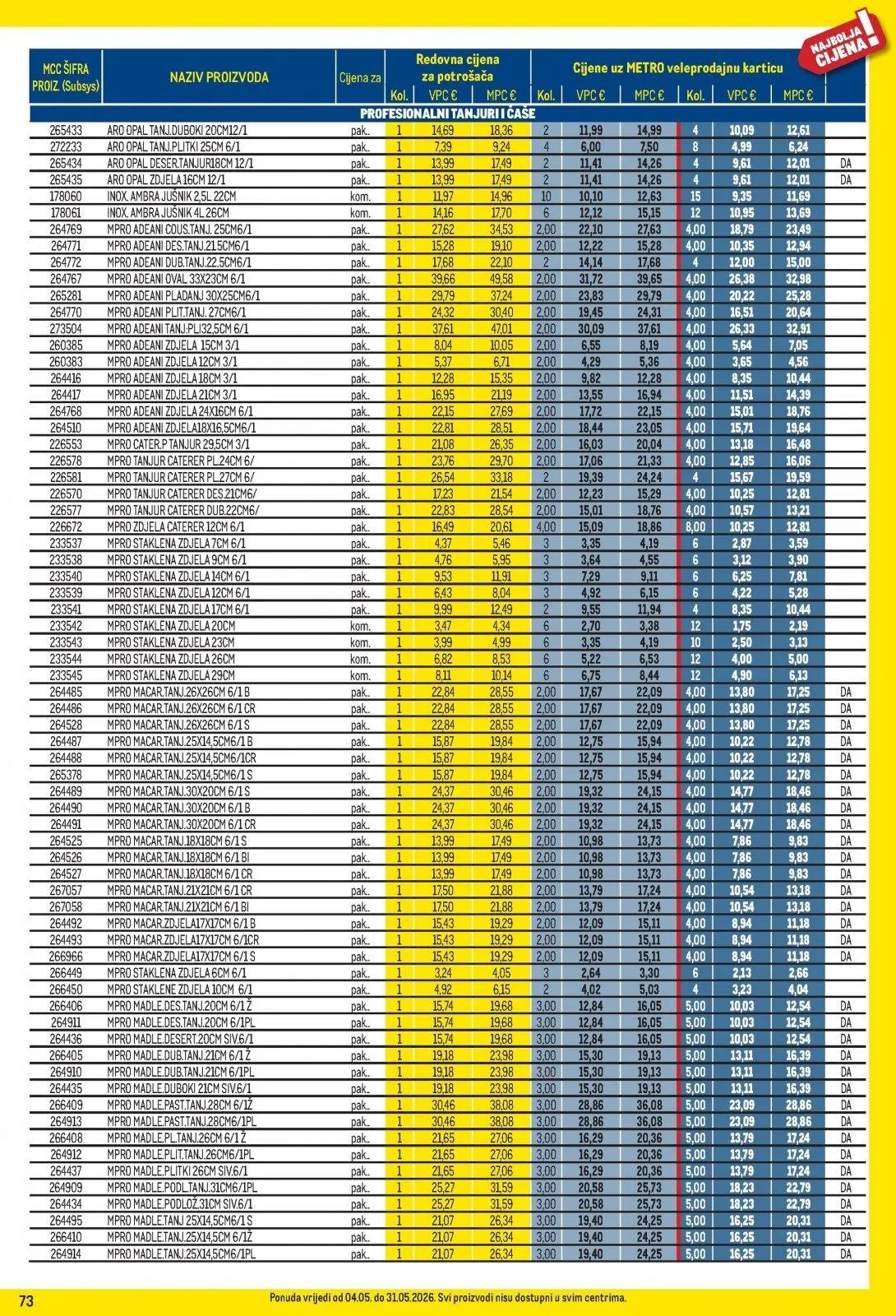 Katalog Metro katalog do 01.06.2026 od 8. svibnja do 1. lipnja 2026. - Pregled Stranica 73