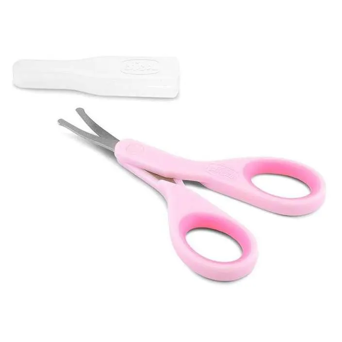 CHICCO škarice s poklopcem pink