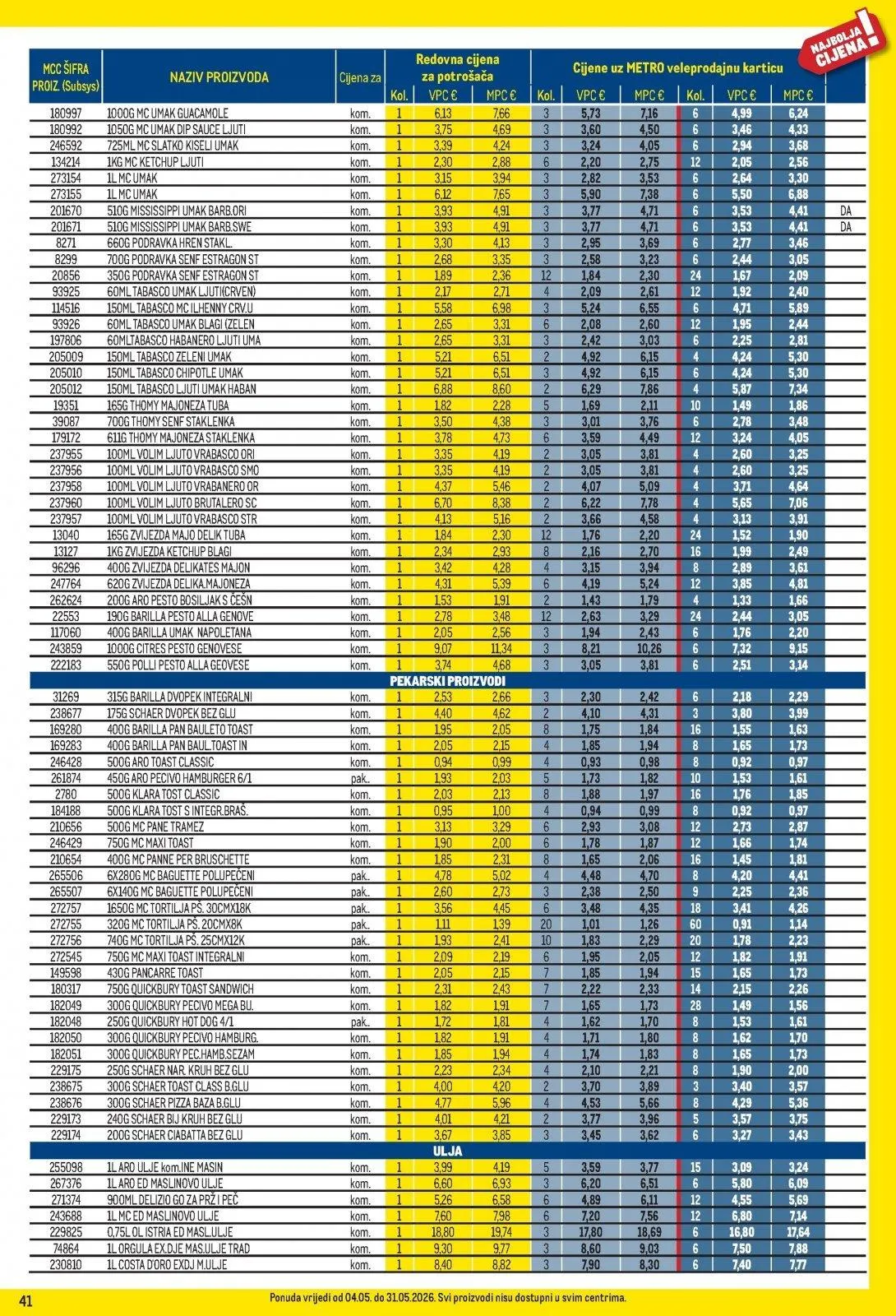 Katalog Metro katalog do 01.06.2026 od 8. svibnja do 1. lipnja 2026. - Pregled Stranica 41