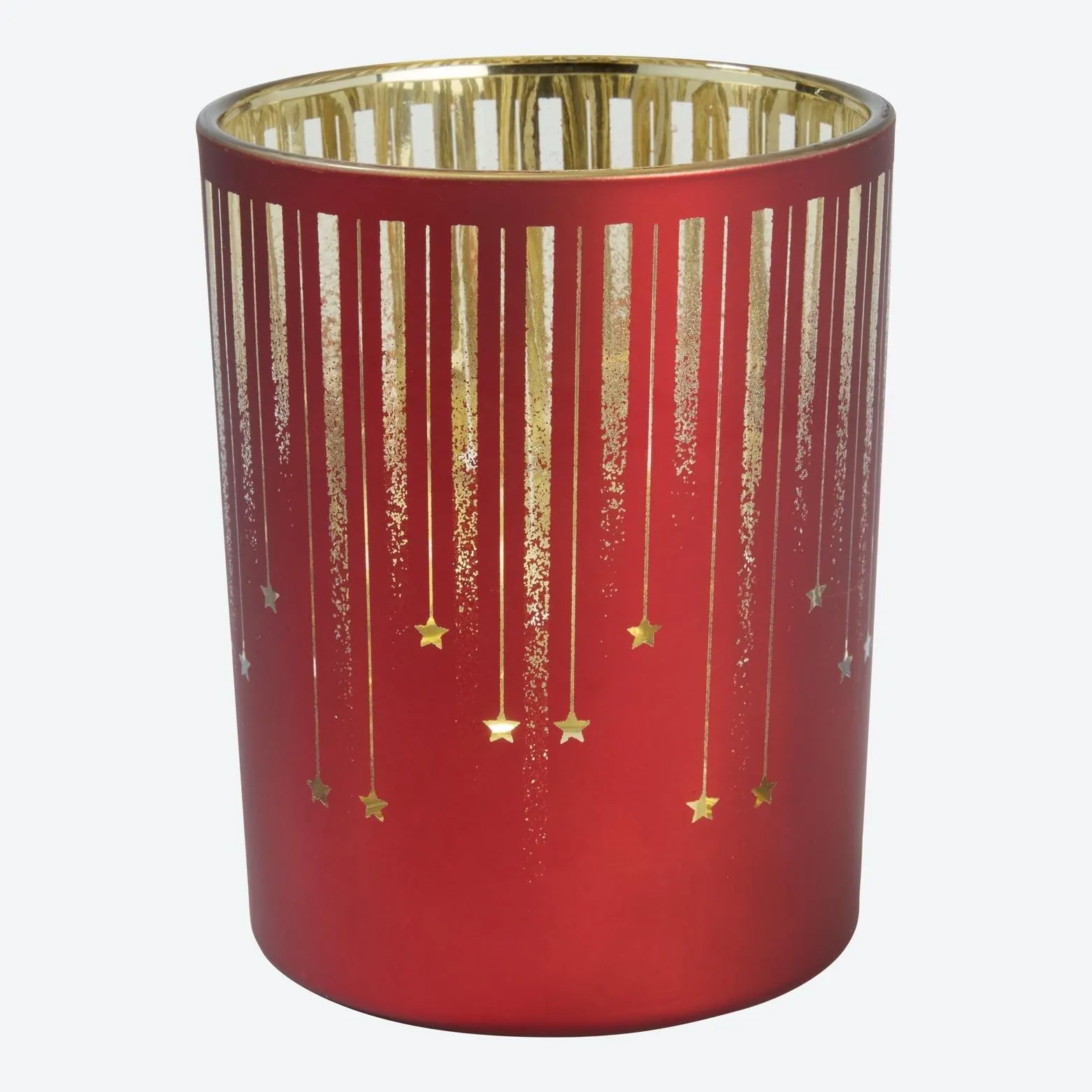 Kerzenglas mit Sternen in verschiedenen Größen