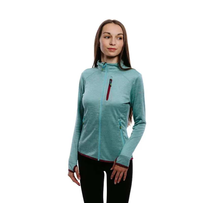 Női túra pulóver cipzárral EVERETT-190FLIS_W_green
