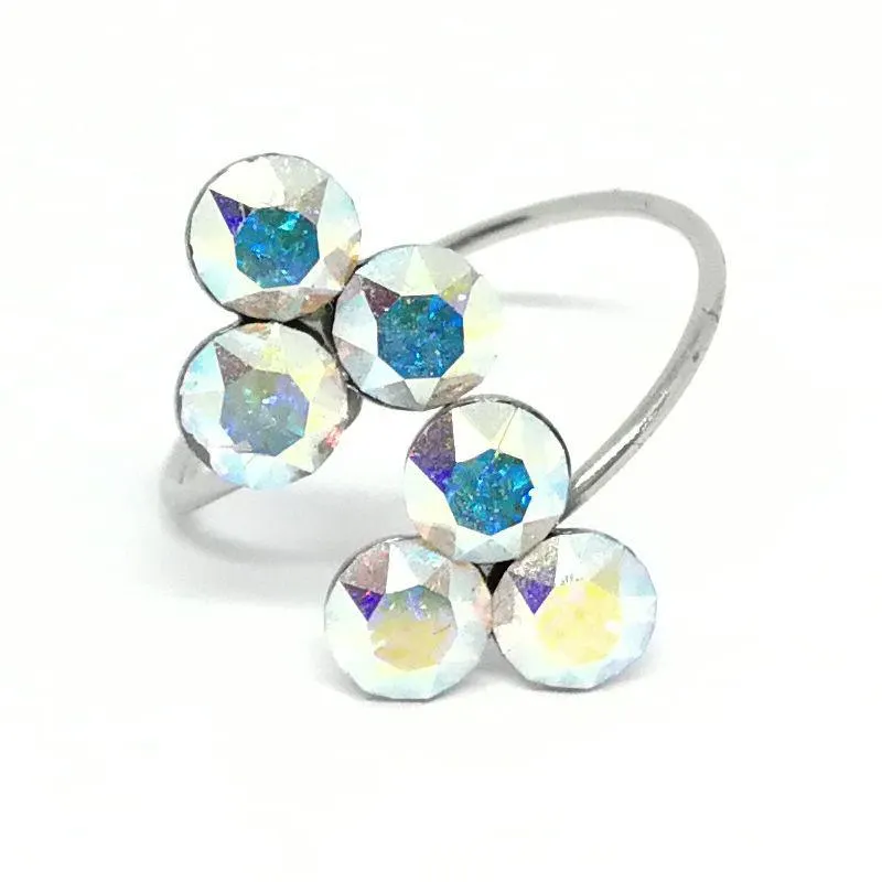 Virág gyűrű Swanis® prémium kristállyal díszítve