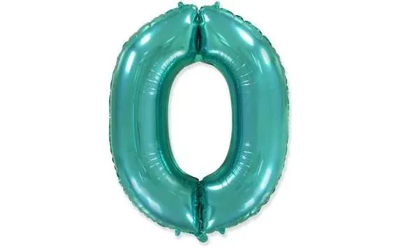 Léggömb fólia számok türkiz (Tiffany) 115 cm - 0