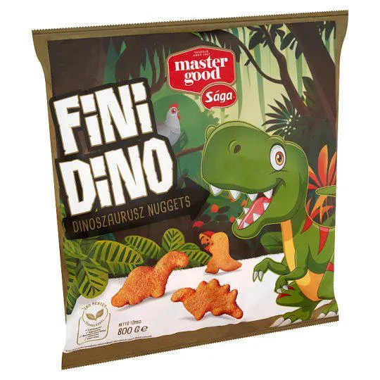 Sága Fini Mini Dinoszaurusz gyorsfagyasztott, panírozott, készresütött csirke mellhús 800 g