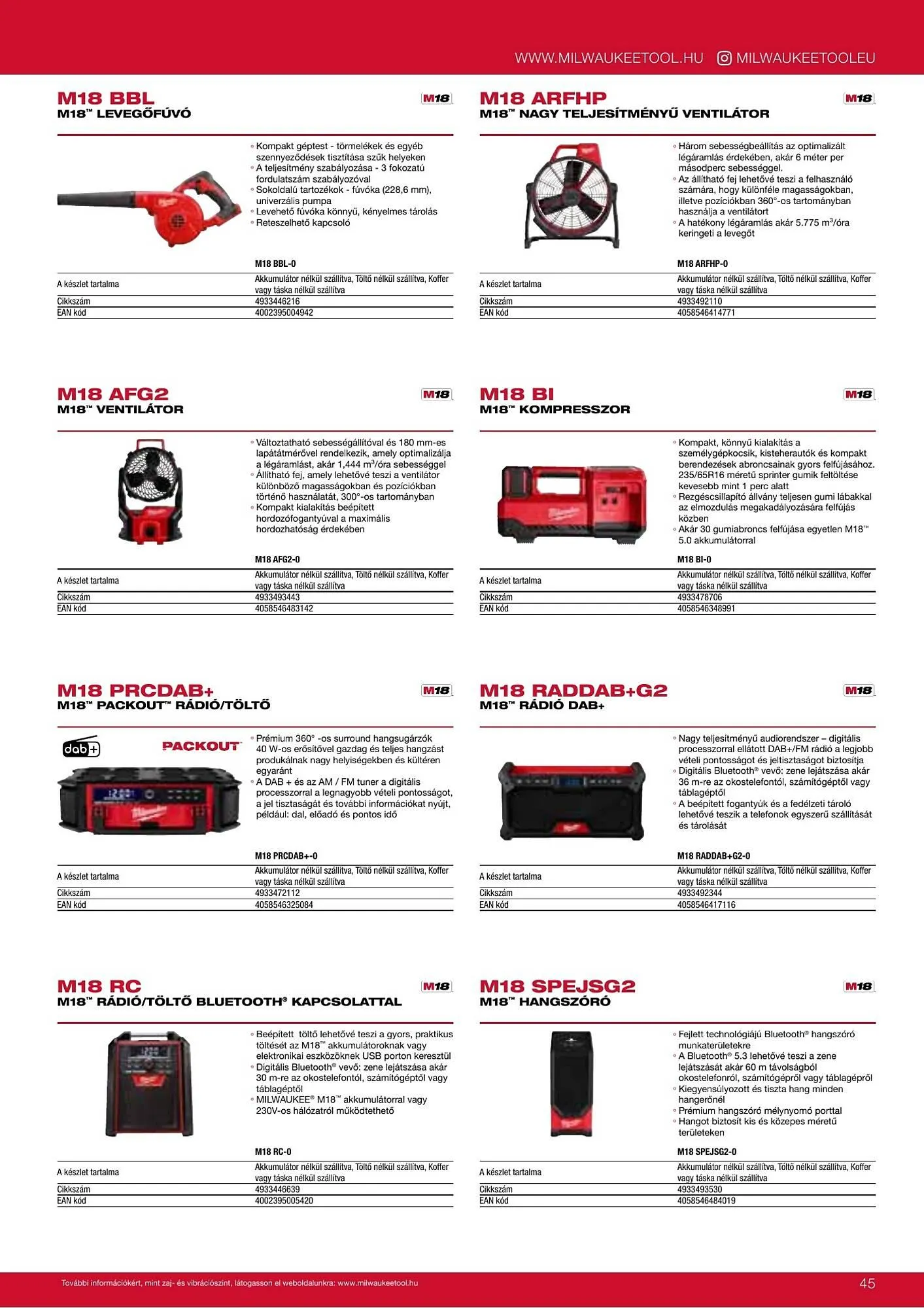 Katalógus Milwaukee akciós újság szeptember 16.-tól december 31.-ig 2026. - Oldal 45