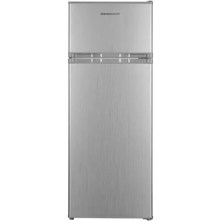 Heinner HF-H2206SE++ kombinált felülfagyasztós hűtőszekrény, E energiaosztály, 206 L, LED lámpa, 3 hűtőszekrény üvegpolc, M: 143 cm, Ezüst