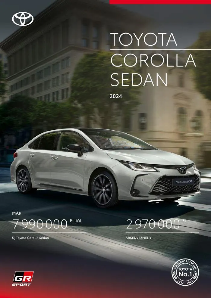 Katalógus Toyota Corolla Sedan 2024 április 19.-tól április 19.-ig 2025. - Oldal 1