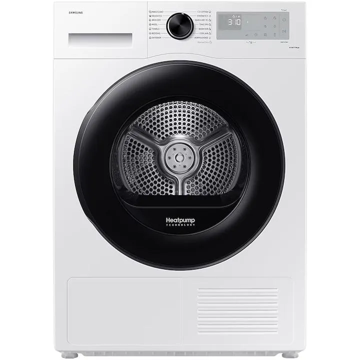 Samsung DV80CGC0B0AHLE szárítógép, Hőszivattyú, 8 kg, E energiaosztály, Optimal Dry, Ránctalanító, WiFi SmartThings, AI Energy, Fehér