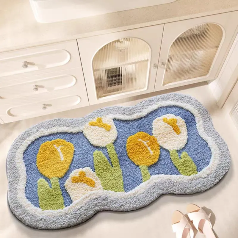 Puha szőnyeg/kádkilépő 50x80 cm - virágos