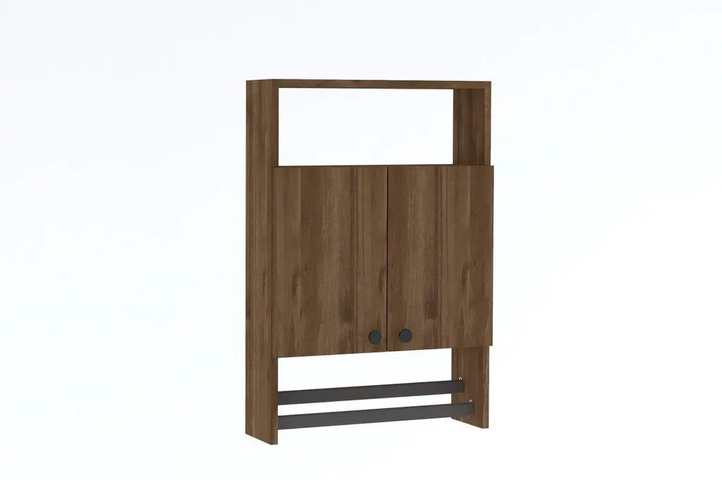 Fürdőszoba faliszekrény, diófa - CREDENCE