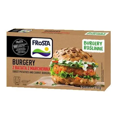 FRoSTA Quick-Frozen, Pre-Baked Sweet Potato Burger 2 pcs 226 g