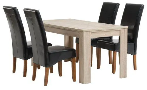 HASLUND H160 asztal tölgy + 4 BAKKELY szék barna