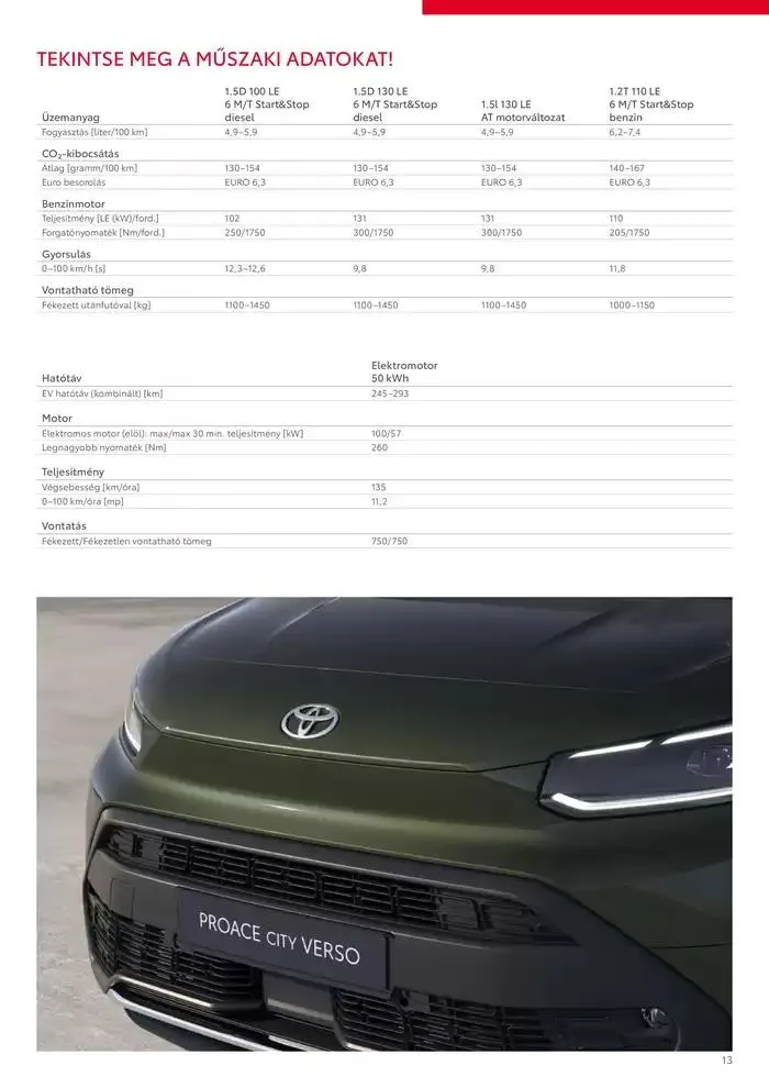 Katalógus Toyota Új Proace City Verso ICE február 8.-tól február 8.-ig 2026. - Oldal 13