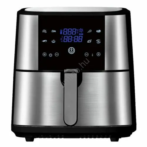 Air Fryer 8 Liter XXXL, Forrólevegős Fritőz Kijelzővel, INOX -1800W