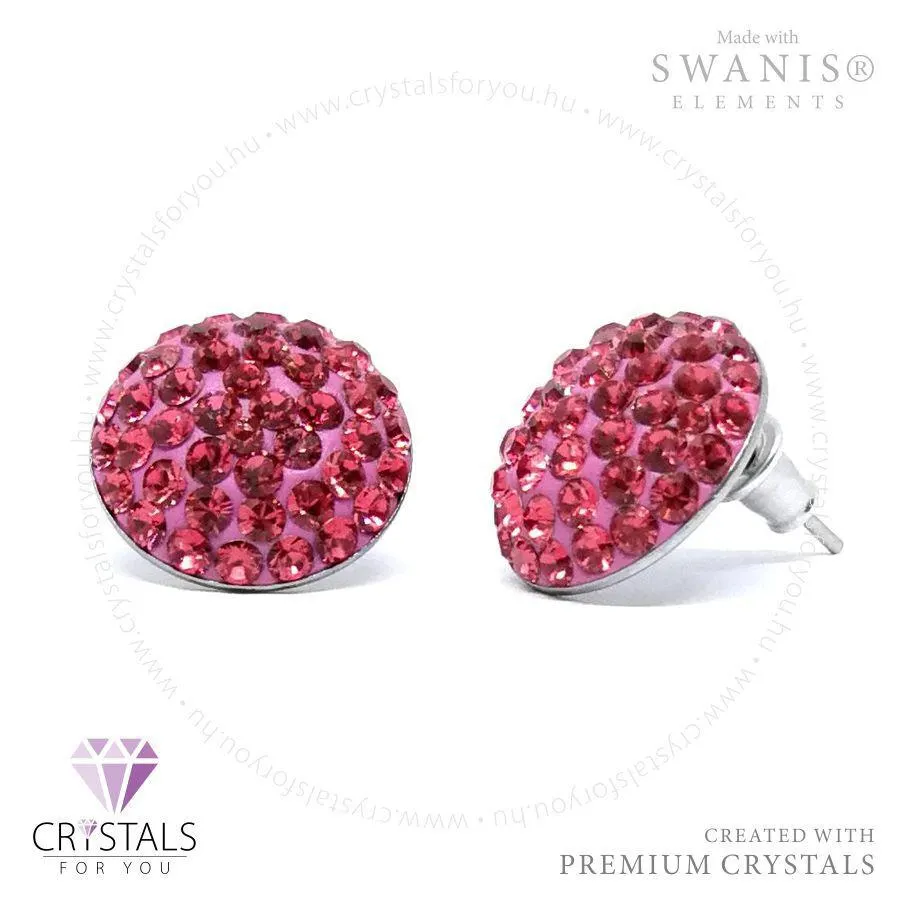 Swanis® prémium kristállyal díszített kör alakú apró köves fülbevaló