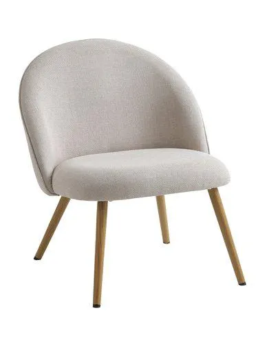 Armchair THORUP beige fabric/oak colour