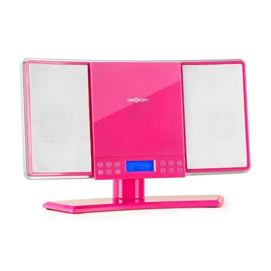 [Újracsomagolt] oneConcept V14, sztereó rendszer, FM/AM, CD, MP3, AUX, rózsaszín