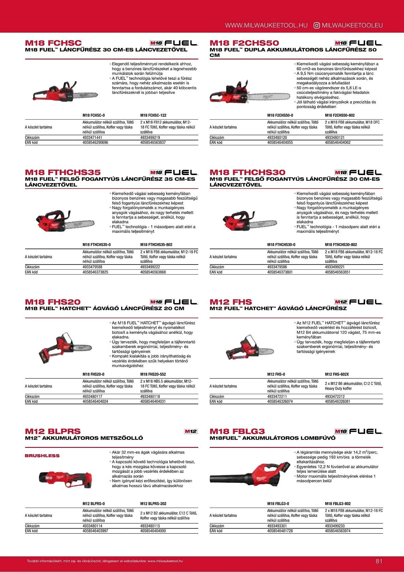 Katalógus Milwaukee akciós újság szeptember 16.-tól december 31.-ig 2026. - Oldal 81