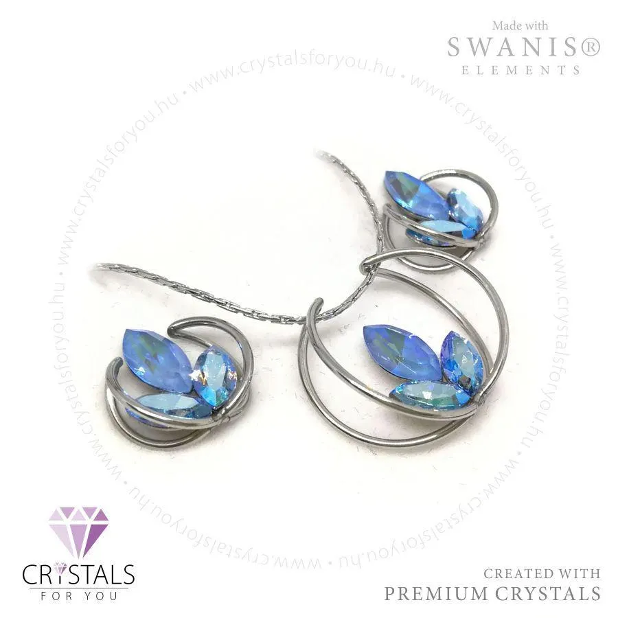 Lótusz szett Swanis® prémium kristállyal díszítve, Lótusz fülbevalóval