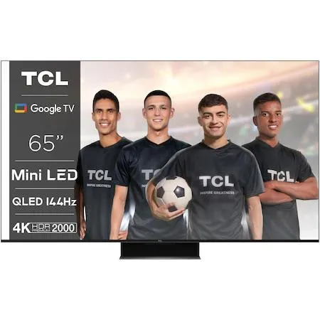 TCL MiniLed 65C845 TV, 164 cm, Smart Google TV, 4K Ultra HD, 100 Hz, G osztály