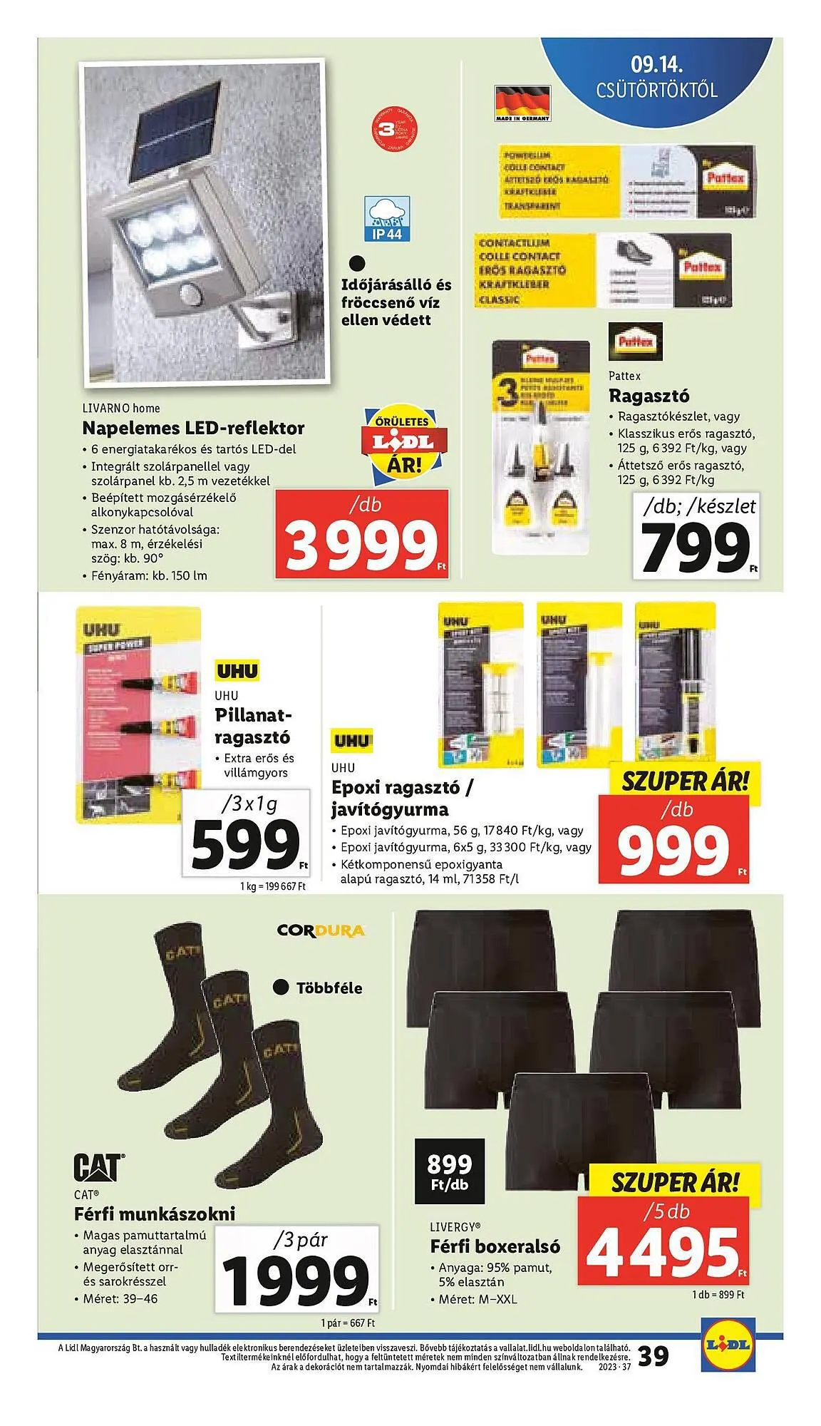 Katalógus Lidl akciós újság szeptember 14.-tól szeptember 20.-ig 2023. - Oldal 39