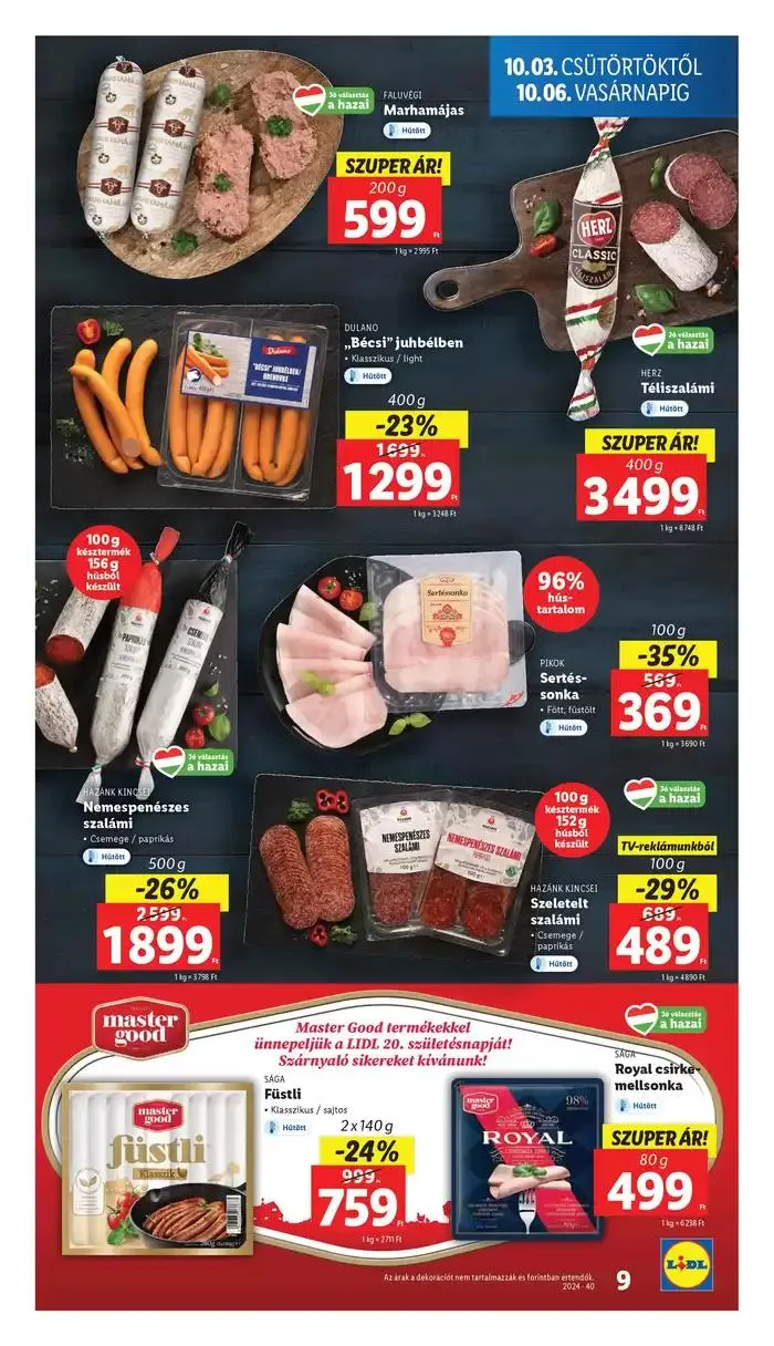 Katalógus Akciós újság – 40. hét október 3.-tól október 9.-ig 2024. - Oldal 9