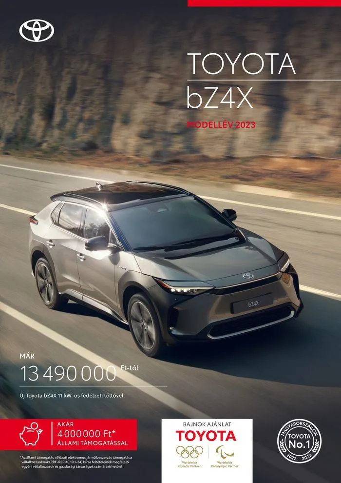 Katalógus Toyota bZ4X 11kw augusztus 23.-tól augusztus 23.-ig 2025. - Oldal 1