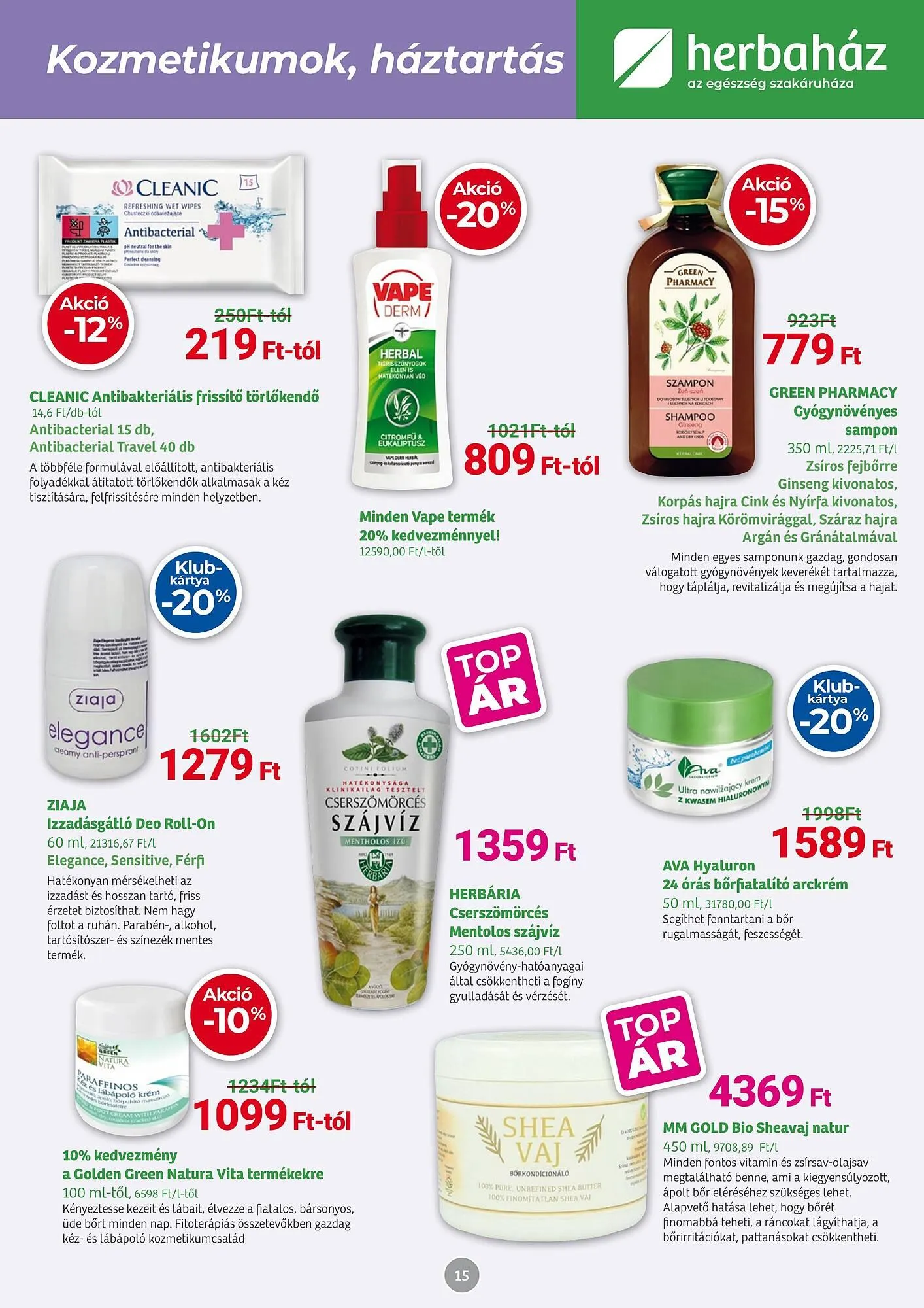 Katalógus Herbaház akciós újság augusztus 5.-tól szeptember 1.-ig 2024. - Oldal 15