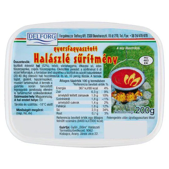 Delforg gyorsfagyasztott halászlé sűrítmény 200 g