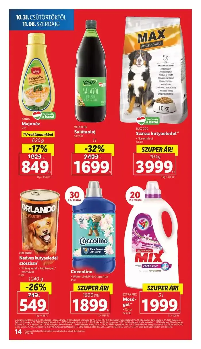 Katalógus Akciós újság – 44. hét október 31.-tól november 6.-ig 2024. - Oldal 14