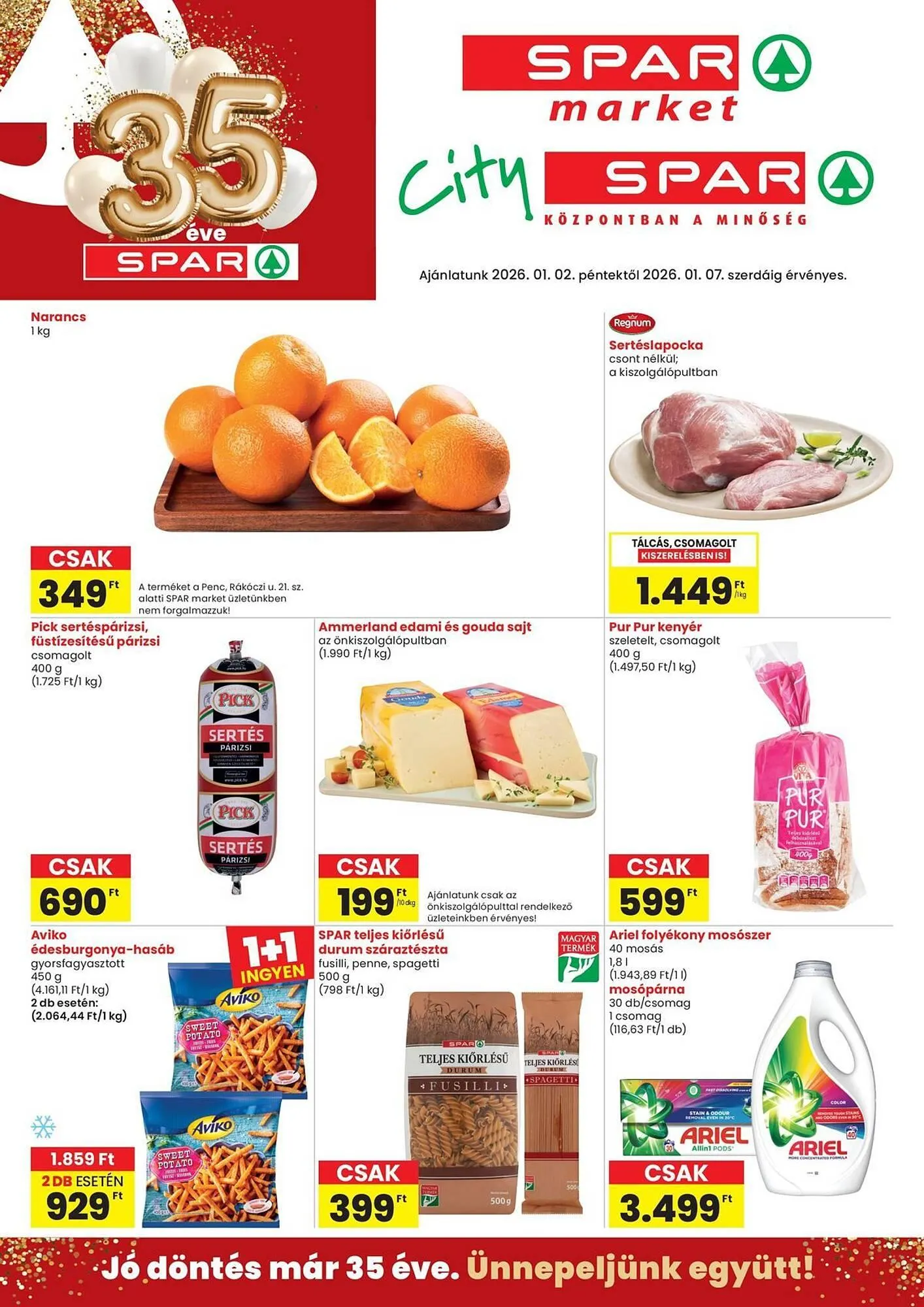 Katalógus Spar akciós újság január 2.-tól január 7.-ig 2026. - Oldal 1