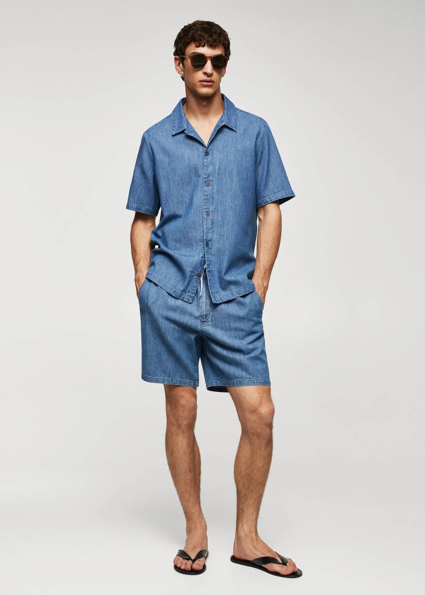 Chambray pamutbermuda