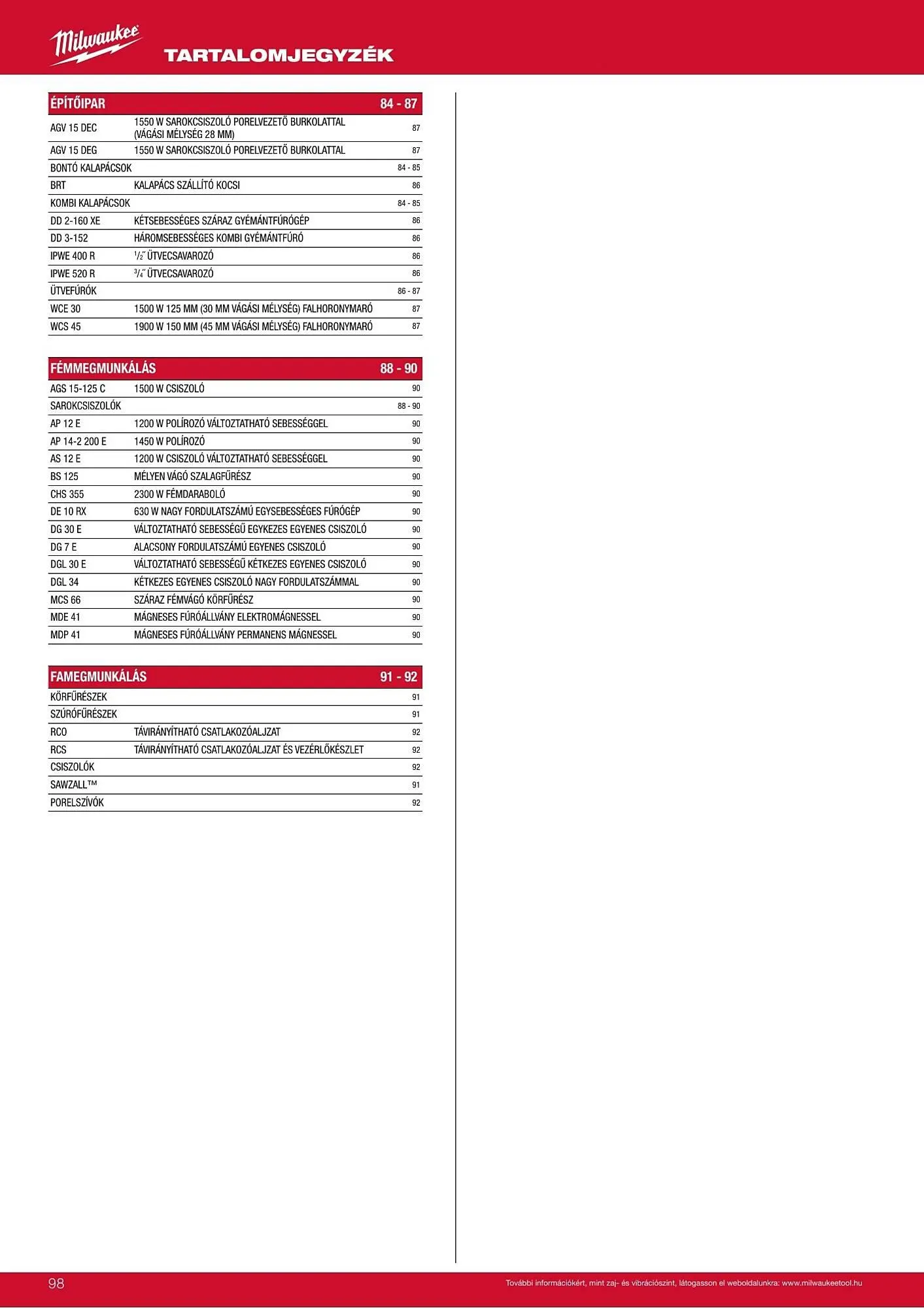 Katalógus Milwaukeetool akciós újság augusztus 14.-tól december 31.-ig 2025. - Oldal 98