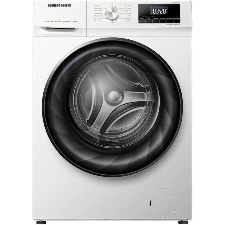 Heinner HWDM-H9614A Mosó- és szárítógép, 9 kg/6 kg, 1400 ford./perc, Inverter motor, LED kijelző, A energiaosztály, Fehér