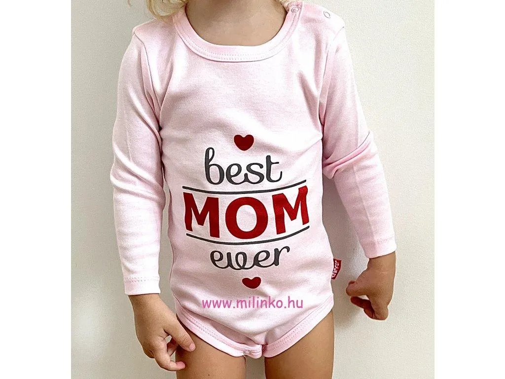 Baba body, kombidressz-Legjobb Anya, rószaszín