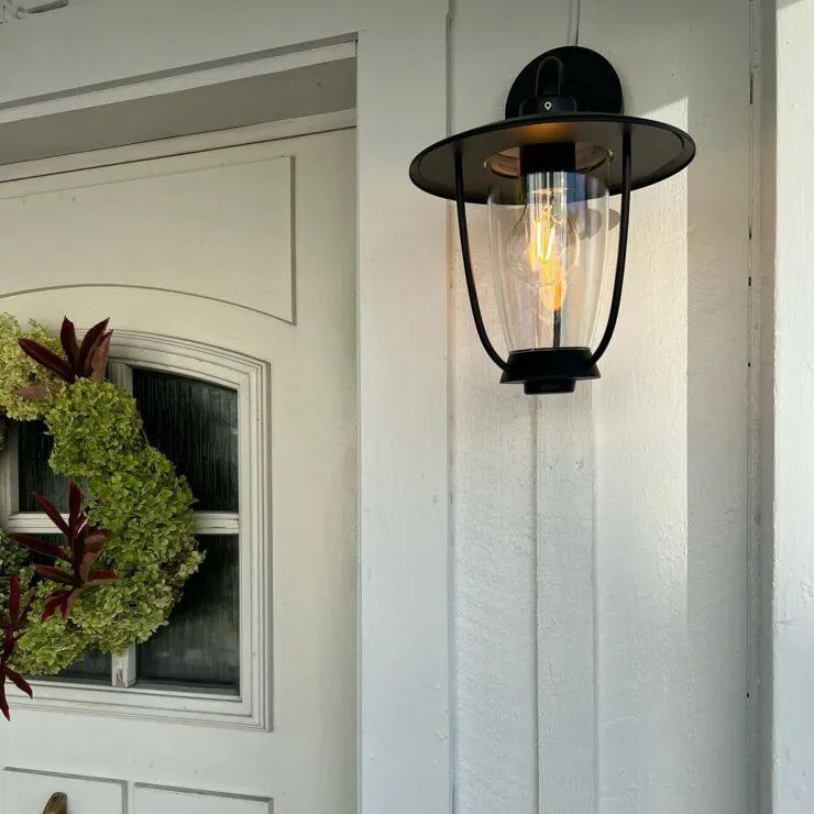 Modern kültéri fali lámpa fekete IP44 - Khana