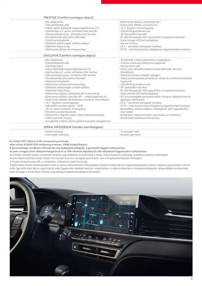 Katalógus Toyota Új Camry Hybrid február 6.-tól február 6.-ig 2026. - Oldal 9